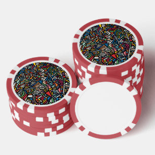 モダンな柄の抽象柄 ポーカーチップ