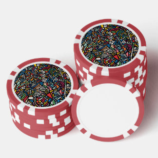 モダンな柄の抽象柄 ポーカーチップ