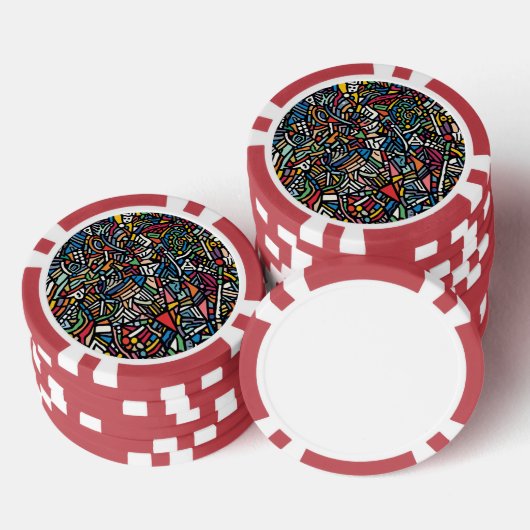モダンな柄の抽象柄 ポーカーチップ (積み重ね)