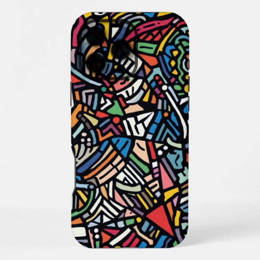 モダンな柄の抽象的なデザイン iPhoneケース (裏面)