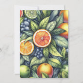 モダンな柑橘類のベイビーシャワー カラー ニュートラル 招待状 (裏面)