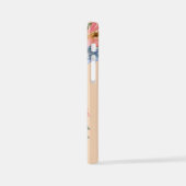 モダンな桃の花リースモノグラムM iPhoneケース (左側面)