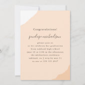 モダンな桃の飛沫が踊る写真撮影 卒業パーティー 招待状 (裏面)