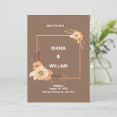 モダンな桃色と茶色のウェディング招待状 招待状 (スタンド正面)