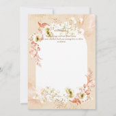 モダンな桃色の珊瑚の花の写真ありがとうカード サンキューカード (裏面)