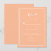 モダンな桃色の結婚式の出欠返信カードメニューオプション同封物 (正面/裏面)