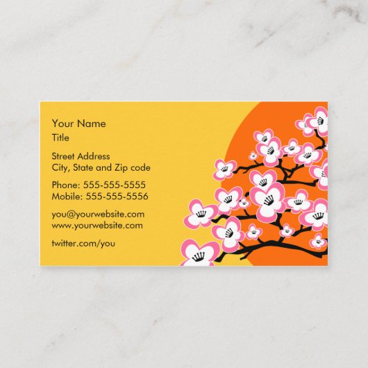 モダンな桜の名刺 名刺 (裏面)