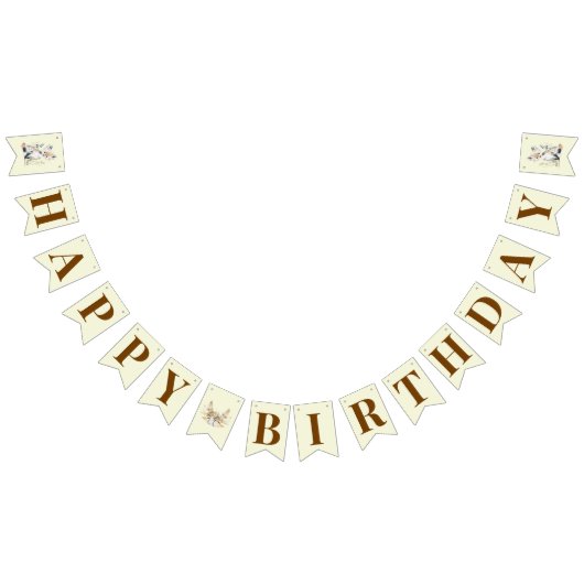 モダンな森の1歳の誕生日バナー バンティングフラッグ (全)