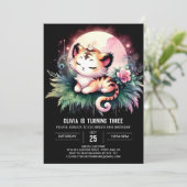 モダンな森林の虎の誕生日 招待状 (スタンド正面)