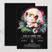 モダンな森林の虎の誕生日 招待状 (正面/裏面)