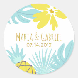 モダンな植物の夏のシックスタイル ラウンドシール