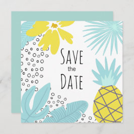 モダンな植物の夏の結婚式 Save the Date 招待状