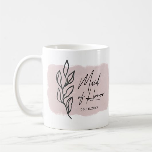 モダンな植物の色鮮やかな美しいメイド・オブ・オナー・マグ コーヒーマグカップ (左)