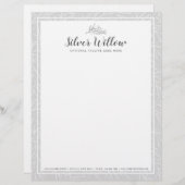 モダンな植物の葉は銀製のミニマリスト分岐します レターヘッド (正面/裏面)