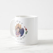 モダンな植物写真のクリスマス コーヒーマグカップ (正面左)