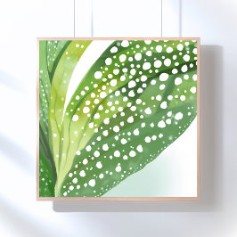 モダンな植物画の水彩画 モーニングデュー ポスター