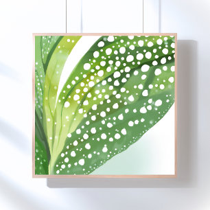 モダンな植物画の水彩画 モーニングデュー ポスター