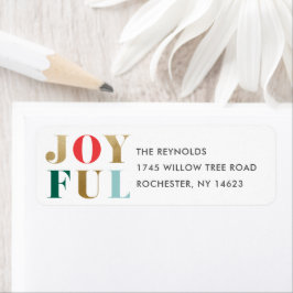 モダンな楽しいクリスマスホリデーの差出人住所 ラベル