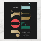 モダンな楽しいクリスマスホリデー ワインラベル (シングルラベル)