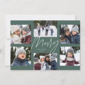 モダンな楽しいスクリプトの賢い6枚の写真のクリスマスコラージュ シーズンカード (正面)