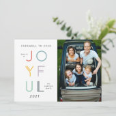 モダンな楽しいホリデー新年写真カード シーズンカード (スタンド正面)