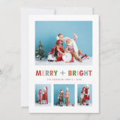 モダンな楽しい明るい写真コラージュ シーズンカード (正面)