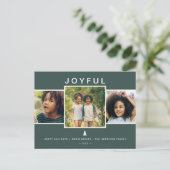 モダンな楽しい3枚の写真 シーズンポストカード (スタンド正面)