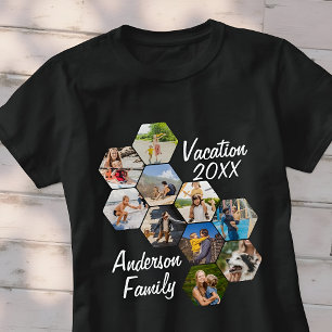 モダンな楽しさのカスタム9枚コラージュ家族写真 Tシャツ
