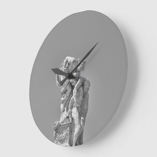 モダンな構成のローマの彫刻 ラージ壁時計 (傾斜)