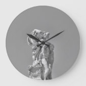 モダンな構成のローマの彫刻 ラージ壁時計 (正面)