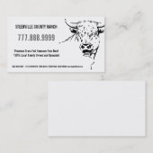 モダンな様式化されたビーフ牧場農場 名刺 (正面/裏面)