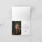 モダンな横向き写真 卒業のお礼カード サンキューカード (内部)