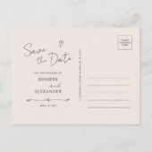 モダンな横型の招待状ポストカード Save The Date インビテーションポストカード (裏面)