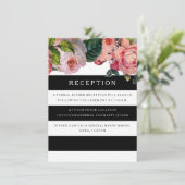 モダンな歓迎の場のデザイン 幅広のストライプにヴィンテージのバラ エンクロージャーカード (スタンド正面)
