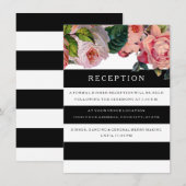 モダンな歓迎の場のデザイン 幅広のストライプにヴィンテージのバラ エンクロージャーカード (正面/裏面)