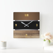 モダンな正方形の柱時計 スクエア壁時計 (ホーム)