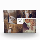 モダンな正方形の結婚式のモノグラムの写真のコラージュのブロック フォトブロック (正面)