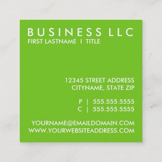 モダンな正方形 スクエア名刺 (裏面)