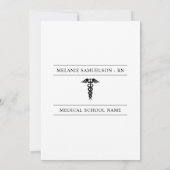 モダンな正看護師学校 RN 卒業パーティー 招待状 (裏面)