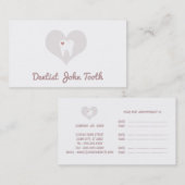 モダンな歯科医の白い歯のロゴの名刺 予約カード (正面/裏面)