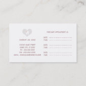 モダンな歯科医の白い歯のロゴの名刺 予約カード (裏面)