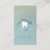 モダンな歯科歯科医のアポイントメントのターコイズの金ゴールド 名刺 (正面)