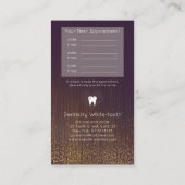 モダンな歯科歯科医のアポイントメントの紫色の金ゴールド 名刺 (裏面)