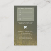 モダンな歯科歯科医のアポイントメントの緑金ゴールド 名刺 (裏面)