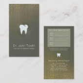 モダンな歯科歯科医のアポイントメントの緑金ゴールド 名刺 (正面/裏面)
