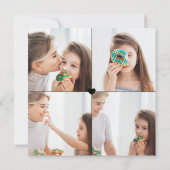 モダンな母の日の写真コラージュグリーティングカード カード (裏面)