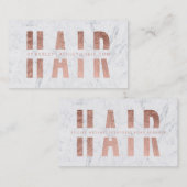 モダンな毛によって切り取られるばら色の金ゴールドのタイポグラフィの大理石 名刺 (正面/裏面)