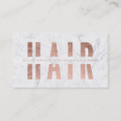 モダンな毛によって切り取られるばら色の金ゴールドのタイポグラフィの大理石 名刺 (裏面)