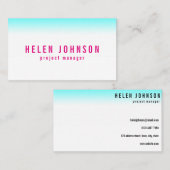 モダンな水およびショッキングピンクの勾配をきれいにして下さい 名刺 (正面/裏面)