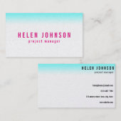 モダンな水およびショッキングピンクの勾配をきれいにして下さい 名刺 (正面/裏面)